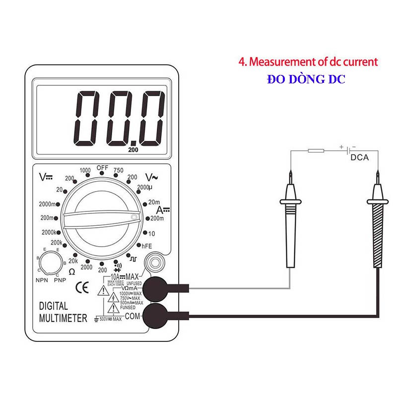 Đồng hồ đo điện vạn năng DT700D (Đo Ampe, điện trở, vôn kế, thông mạch và đầu ra sóng v