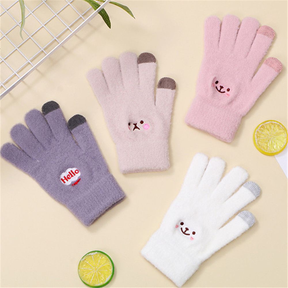 Găng Tay Dệt Kim In Hoạt Hình Thời Trang Mùa Đông Cho Nam Và Nữ