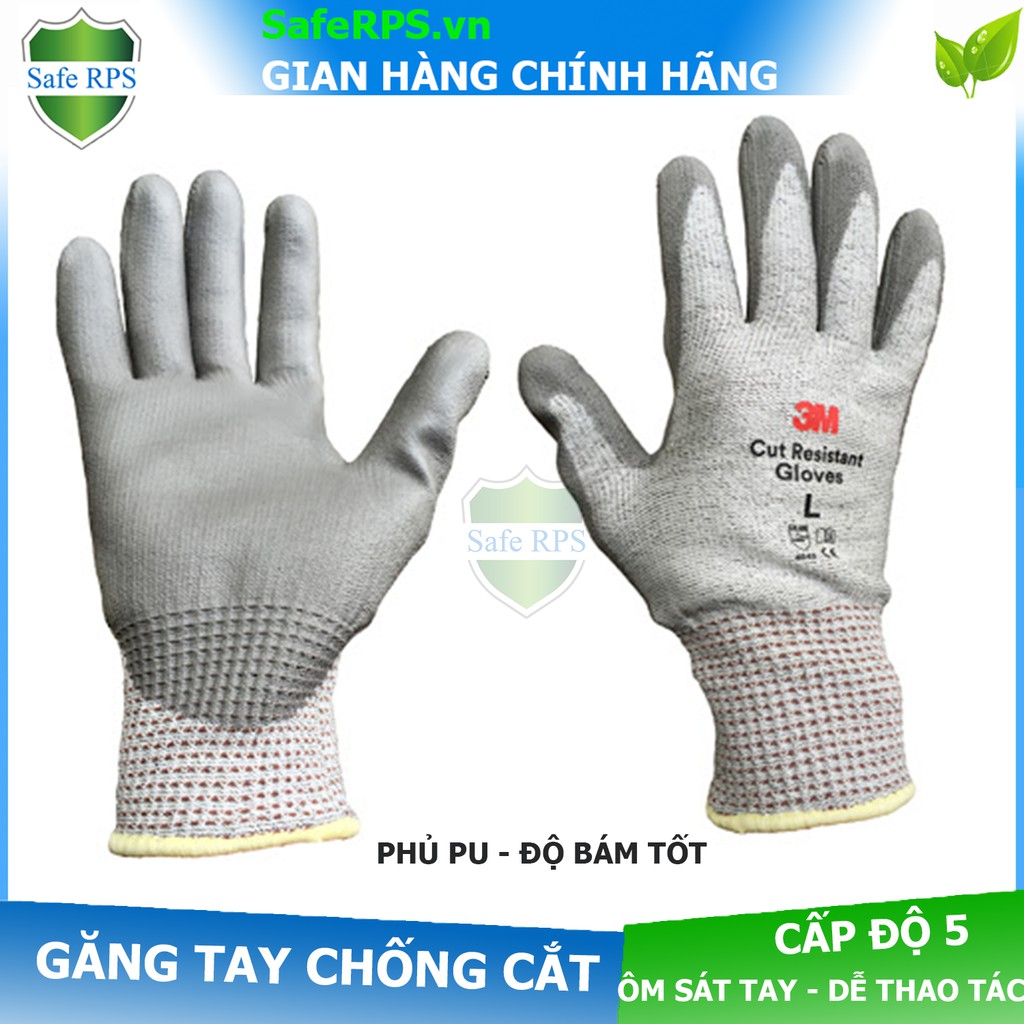 Găng tay chống cắt 3M cấp độ 5 phủ PU chống mài mòn, cắt, xé rách, và đâm xuyên theo tiêu chuẩn EN388 4543