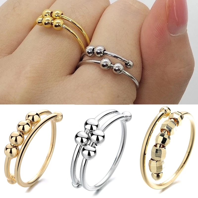 360° Free Nhẫn Đồng Đính Hạt Hình Học Có Thể Điều Chỉnh Thân Thiện Với Môi Trường Thời Trang Unisex Đơn Giản Dễ Thương Làm Quà Tặng Cho Nam Và Nữ
