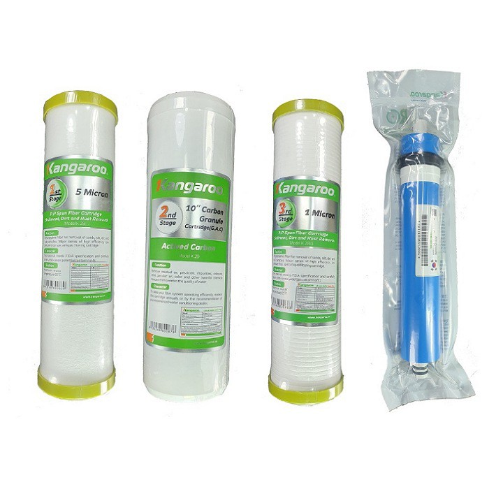 Bộ 4 Lõi lọc nước Kangaro 1,2,3,4 - Chính hãng