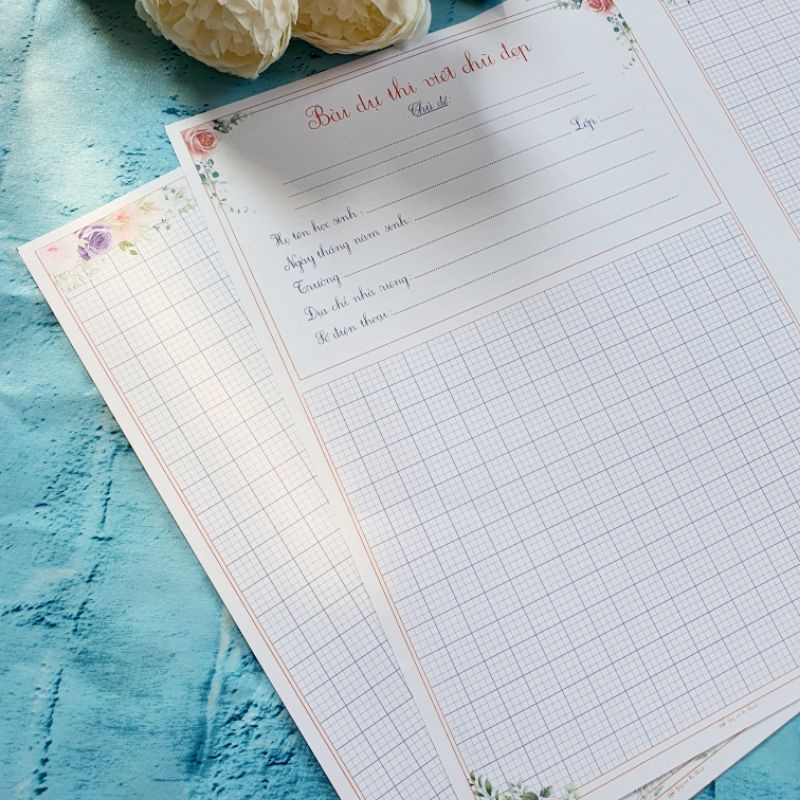 20 tờ Giấy thi viết chữ đẹp Hà Thanh A3 (không nhòe)