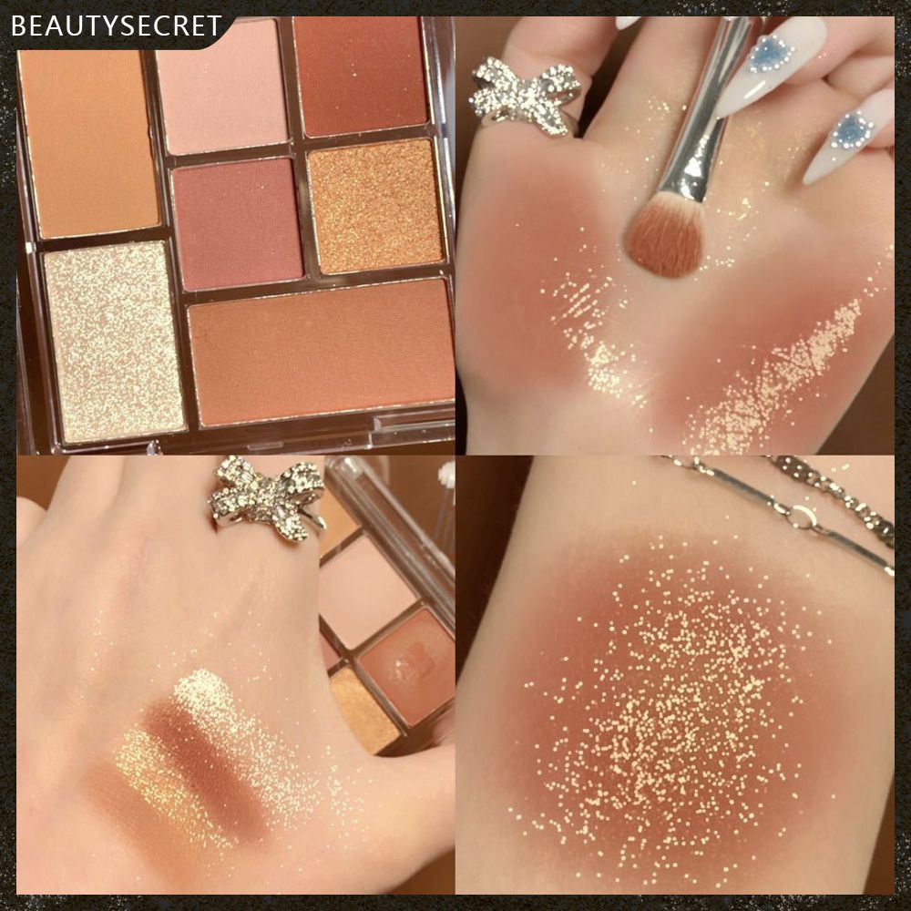 [Hàng mới về]insfany  Bảng phấn mắt hàng nội địa trung 7 màu ánh kim nhung mịn thời trang