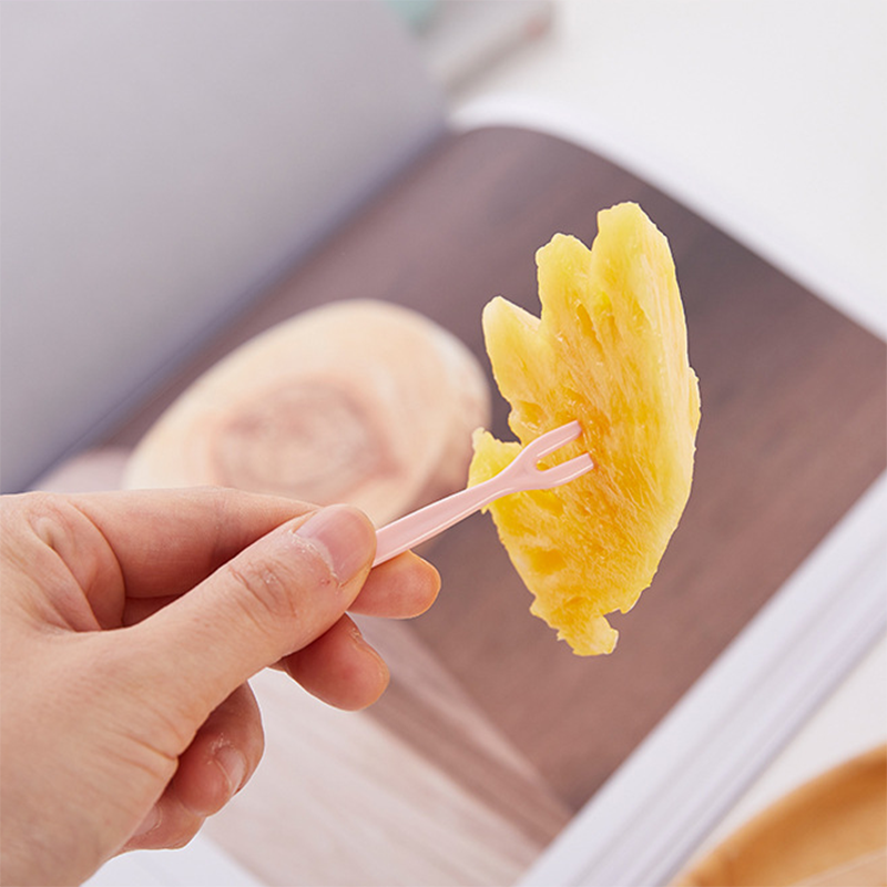 50 Nĩa ăn trái cây làm từ nhựa màu trơn dễ thương dùng một lần tiện lợi