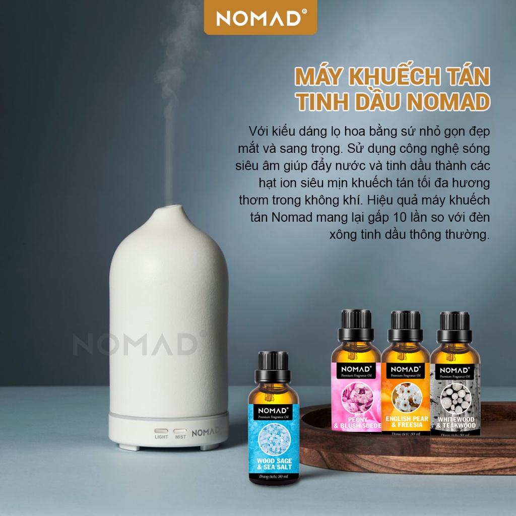 Máy Khuếch Tán Tinh Dầu Nomad Ceramic Ultrasonic Diffuser - 12W 100ml