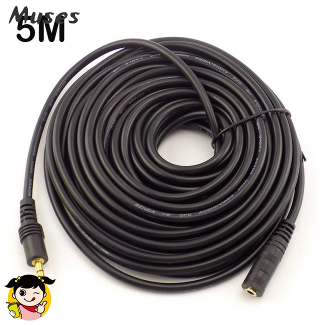 Dây Cáp Nối Dài Tai Nghe 3.5mm Dài 5m Cho Xe Hơi