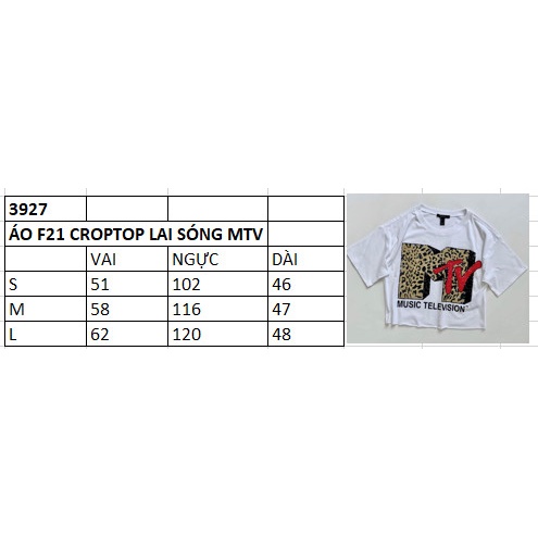 Áo Croptop F21 Lai Sóng In MTV - 3927