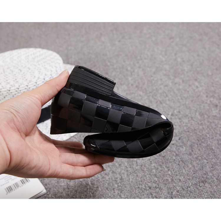 {Tặng cọ tô son} Giầy nhựa cao su siêu đẹp chuẩn loại 1 chịu nước đi mưa, đi biển, dạo phố kẻ ô vuông GN09