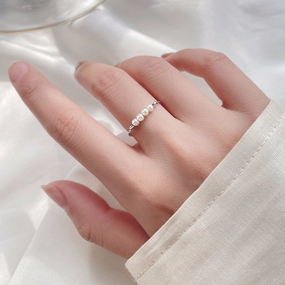 Nhẫn Đồng Đính Ngọc Trai Giả Thời Trang Hàn Quốc Dành Cho Nữ