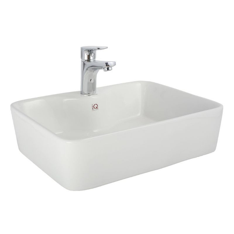 Chậu lavabo rửa mặt Đặt Bàn men sứ Nano tuyết dạng vuông - tròn