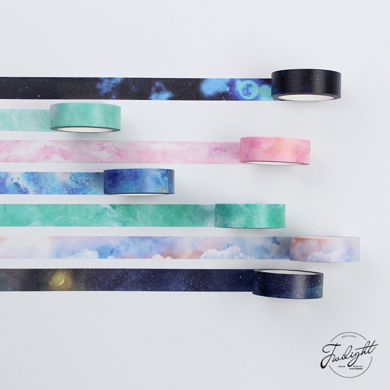 Washi tape cuộn lẻ chủ đề galaxy 15 mm x 8 m [ 073 ]