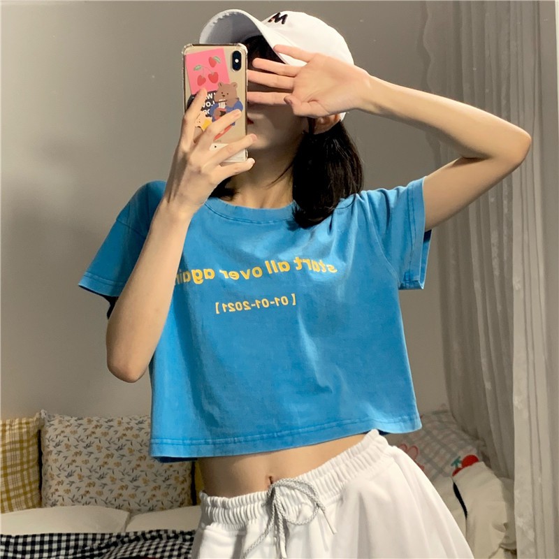 Áo Thun HIIXIIVI tay ngắn in chữ thời trang cá tính cho nữ