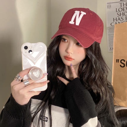 Mũ Lưỡi Trai Vải Cotton In Chữ N Kiểu Hàn Quốc Cá Tính