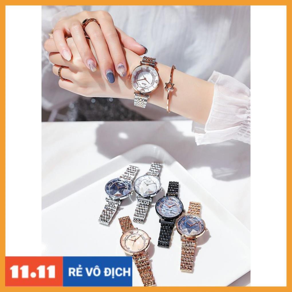 [Hàng chính hãng] Đồng hồ nữ Scottie S9041 hàng chính hãng dây kim loại mặt 3D siêu sang