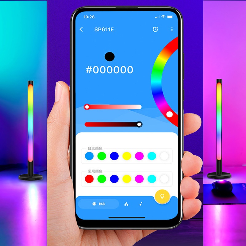 Hai thanh đèn LED RGB Nháy theo nhạc - Điều khiển bằng Smartphone và Remote