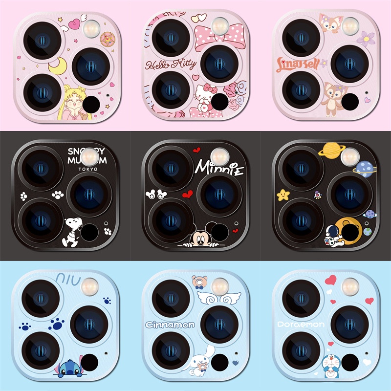 Kính Cường Lực Bảo Vệ Camera In Hình Hoạt Hình Dễ Thương Cho iPhone 13 Pro Max / 13 Pro / 13 / 13Mini