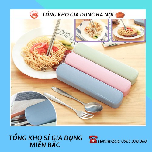 Bộ 3 chi tiết đũa, thìa, dĩa inox có hộp 88085 TỔNG KHO SỈ GIA DỤNG