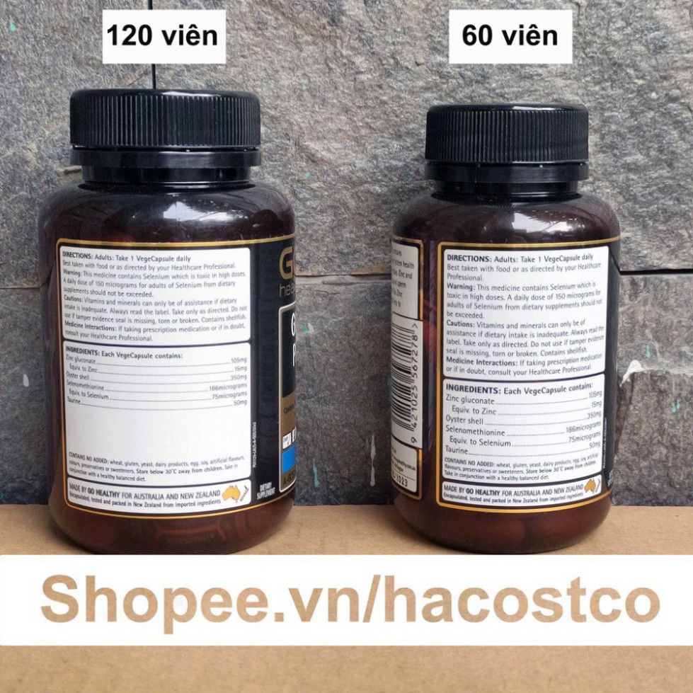 GIÁ CỰC SỐC Viên uống Go Oyster Plus Zinc 1 A Day 60 viên, 120 viên Tinh Chất Hàu Go Healthy Của Úc GIÁ CỰC SỐC