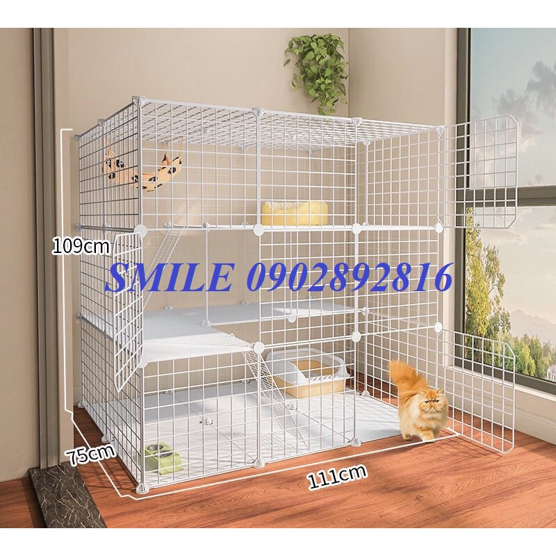 [TẶNG MÓC CHUỒNG] COMBO CHUỒNG, LỒNG LẮP GHÉP LƯỚI THÉP LOẠI LỚN BIGSIZE CHO CHÓ MÈO THÚ CƯNG ĐA NĂNG