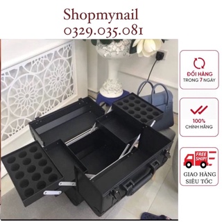 Cốp đựng đồ nail ,mi ,phun xăm 2 khuy kèm chìa khoá
