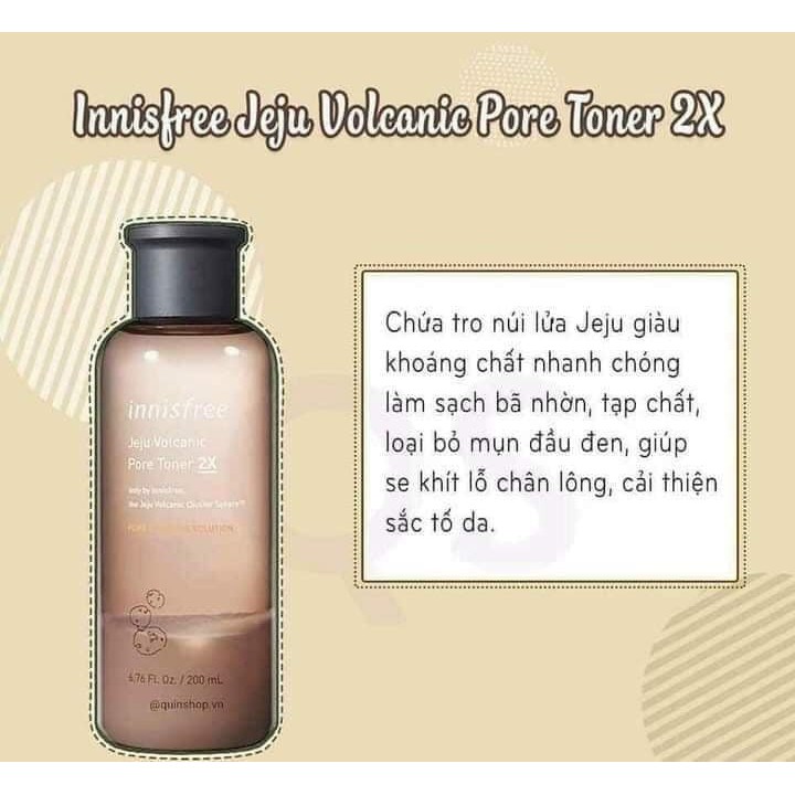 NƯỚC HOA HỒNG Từ Tro Núi Lửa – Innisfree Jeju Volcanic Pore Toner 2x 200ml[mẫu 2019]