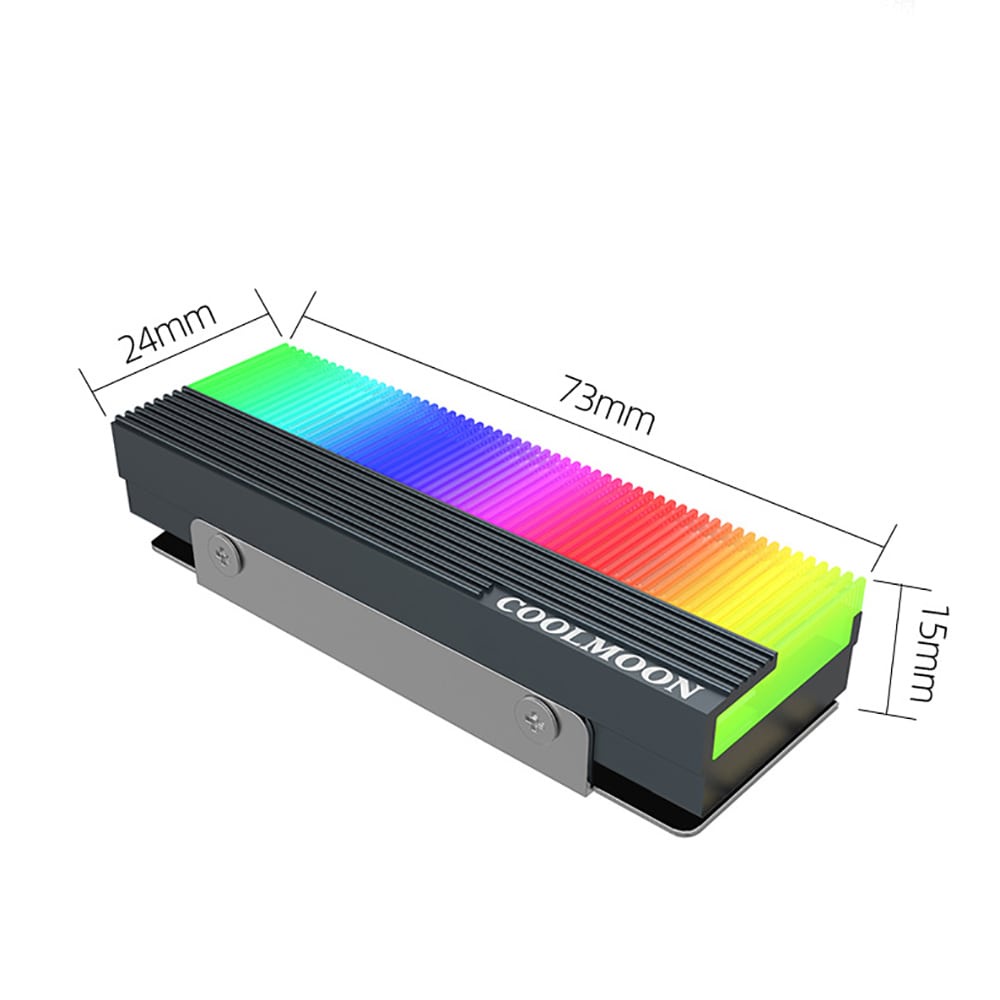 Ốp tản nhiệt SSD M2 Led ARGB Tản nhiệt ssd m2 nvme M.2 2280 cao cấp Coolmoon A-RGB