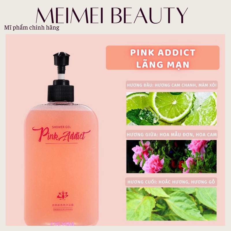 Sữa tắm nước hoa PiNK ADDICT 420ML DIY tự pha Hương thơm quyến rũ và bí ẩn Lưu hương lâu dưỡng ẩm sáng da mờ thâm ST02 | BigBuy360 - bigbuy360.vn