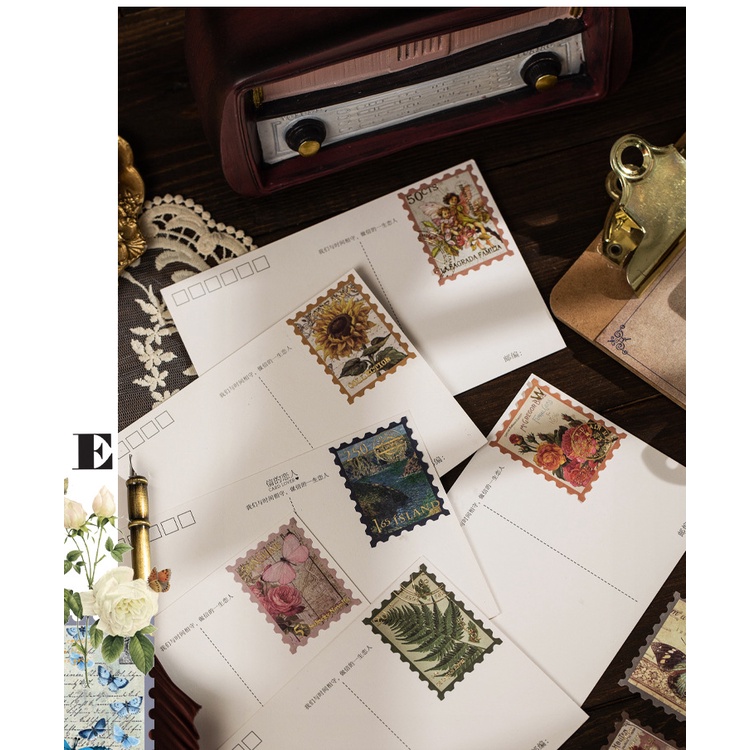 Sticker Vintage Kiểu Cổ Điển Retro Tem Dán Sổ Trang Trí Bullet journal Vintage ST35