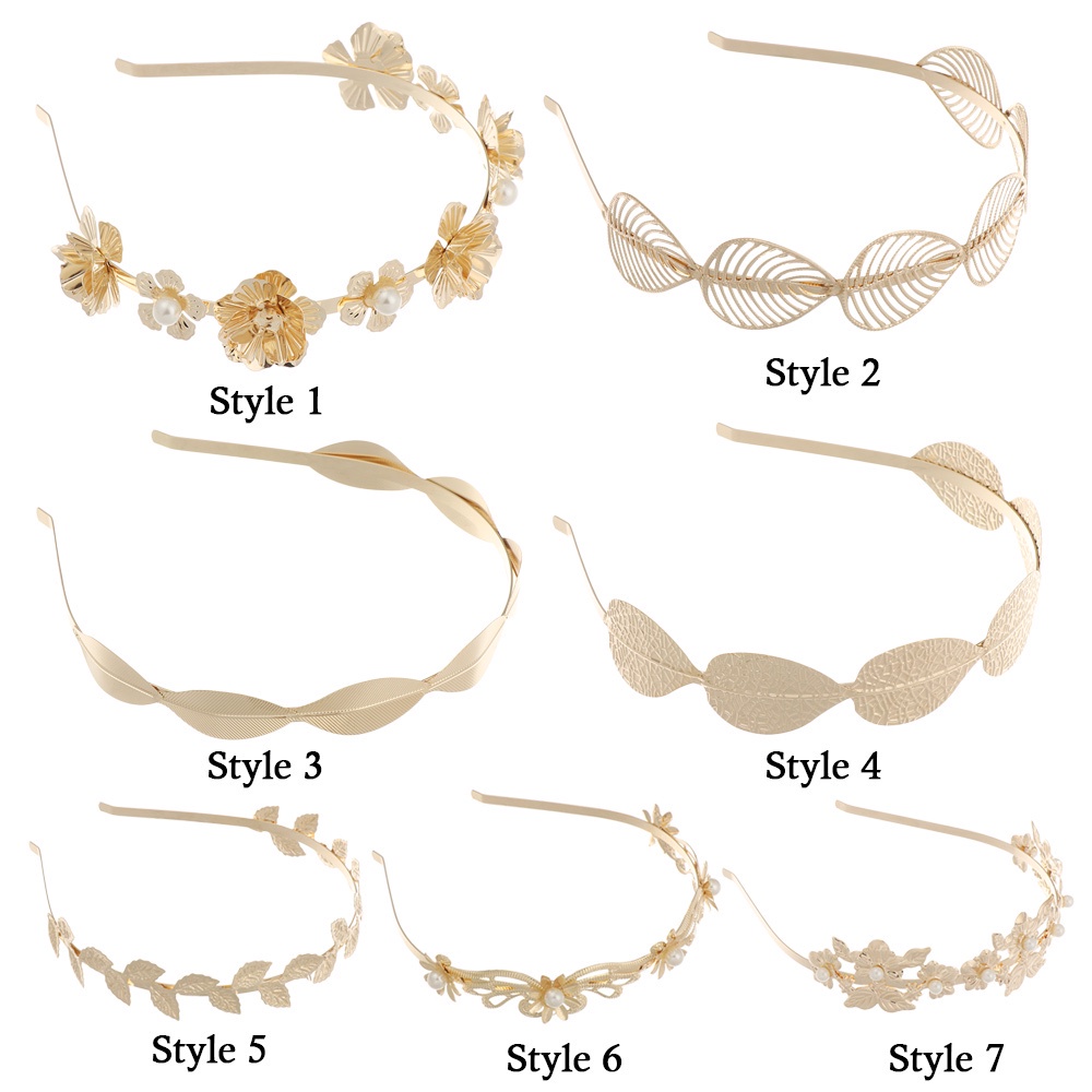 Cài tóc bằng kim loại hình hoa lá đính ngọc trai giả thời trang cho nữ