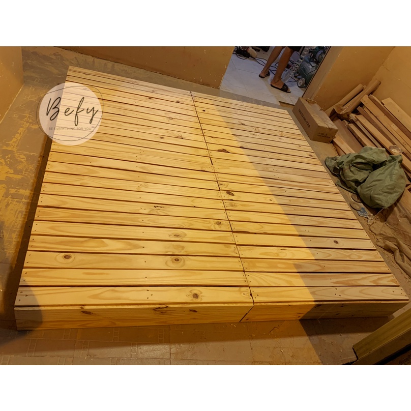 Giường Pallet Gỗ Thông Cao 20cm / Giường Gỗ Thông Dạng Hộp - BEFY