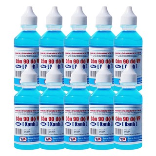 Cồn 90 Độ VP (Xanh) (60ml / Lốc 10 Chai)
