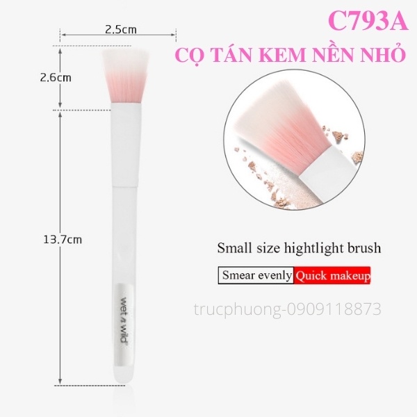Cọ highlight nhỏ C793A sử dụng tán kem nền, bắt sáng dạng lớn - Small stipple brush
