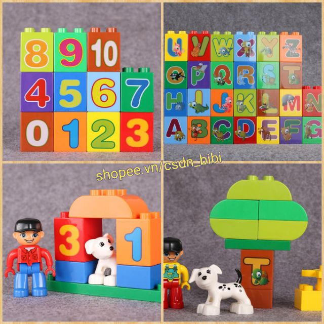 BỘ LEGO (LỚN) LẮP RÁP ĐOÀN TÀU IQ 75 pcs chi tiết tương thích duplo