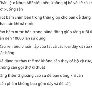 Đầu xịt vệ sinh INAX cao cấp