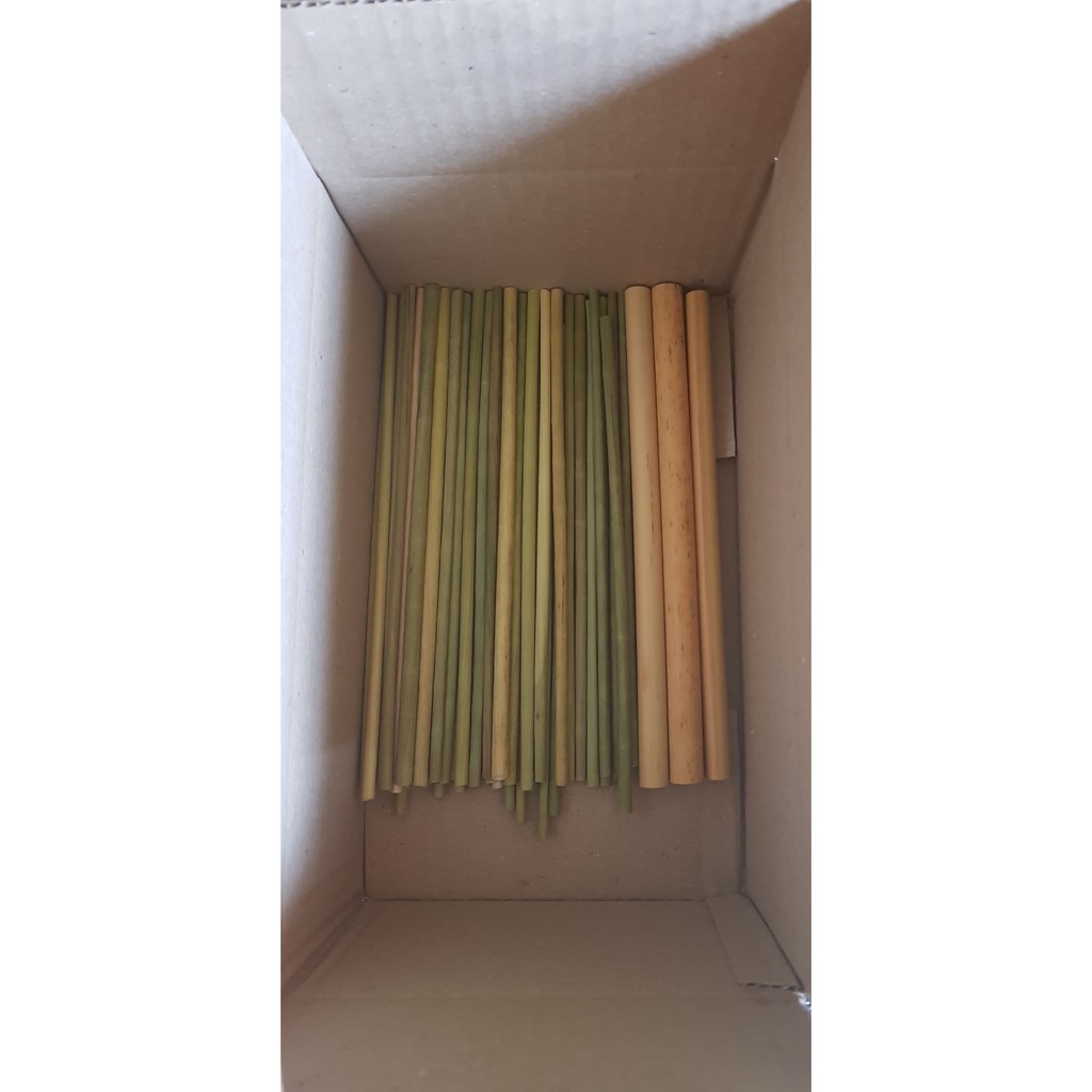 Ông hút cỏ bàng/tre khắc Laze (quà tặng) xuất khẩu Châu Âu (combo 500 ống) Love natural để được 12 tháng Bamboo straw