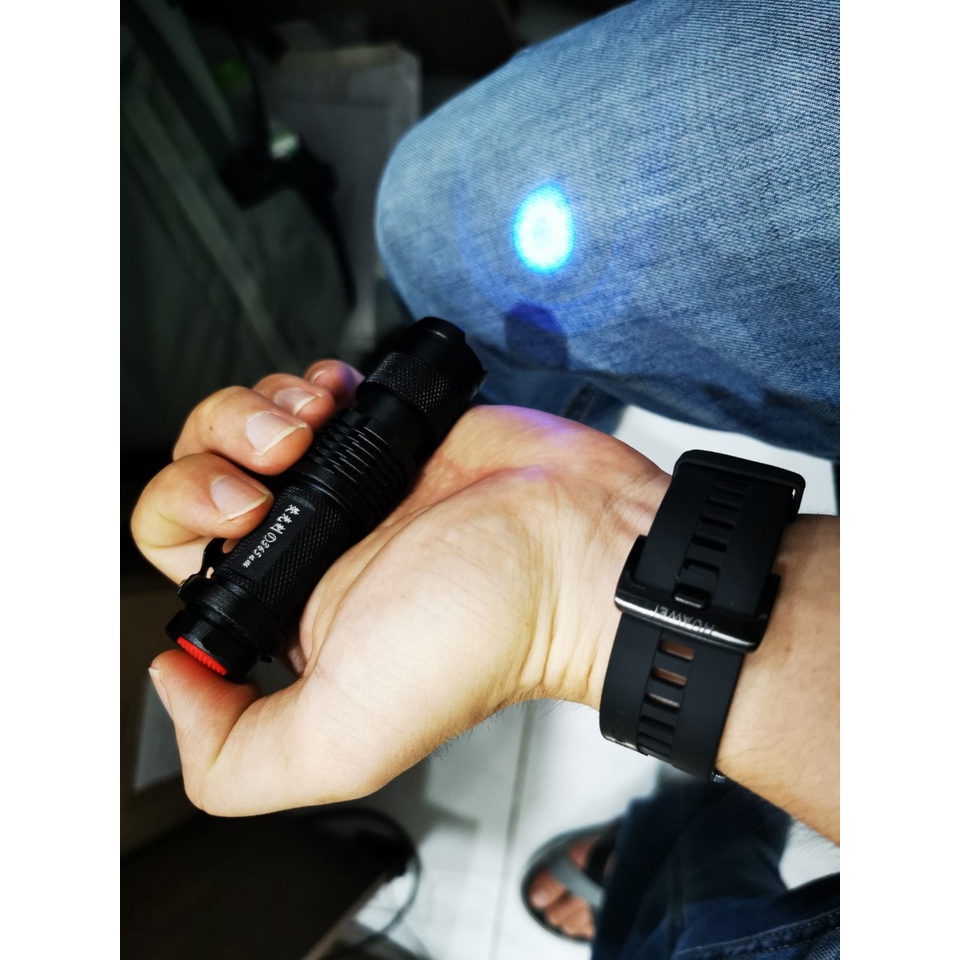 Đèn Uv Led Q5 Bước Sóng 365nm Soi Đá ,Soi Tiền ,Soi Cavet Xe ,Sấy Keo Uv, Kèm Pin