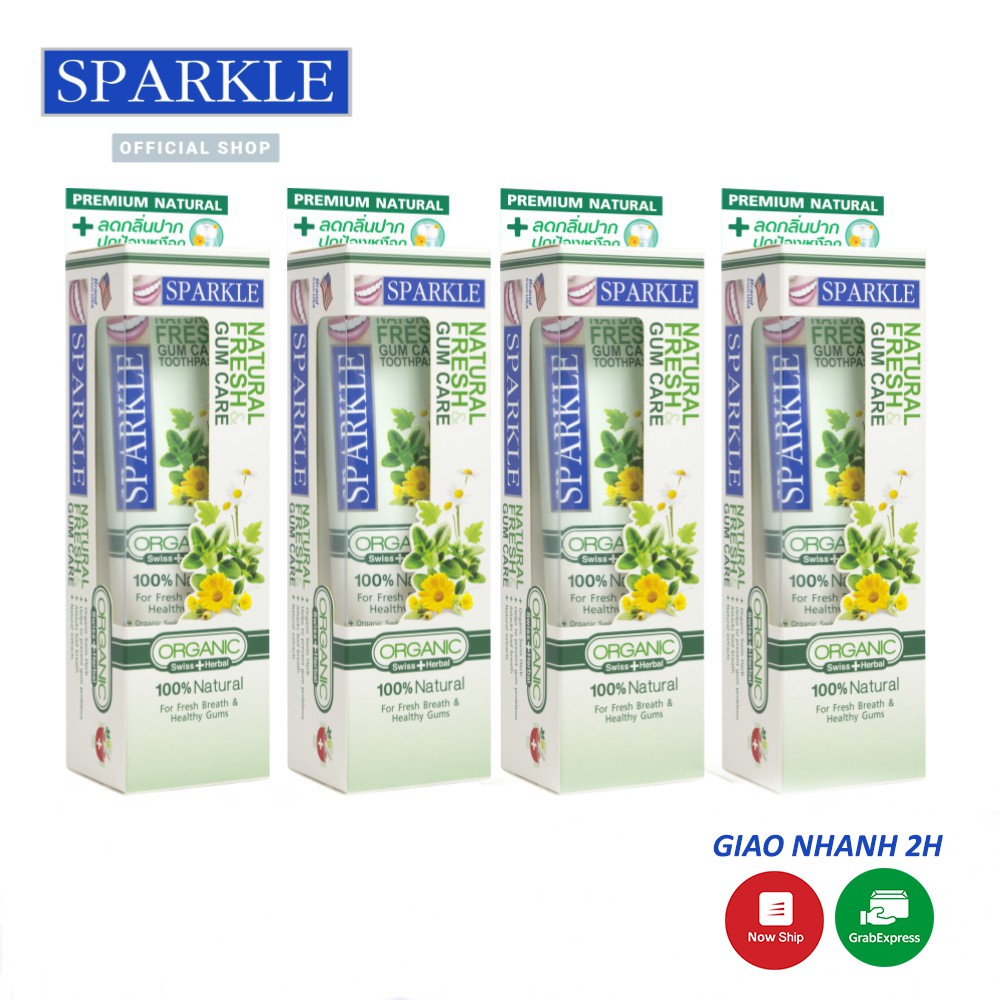 Bộ 4 Kem đánh răng Sparkle Natural Fresh&Gum Care 100g