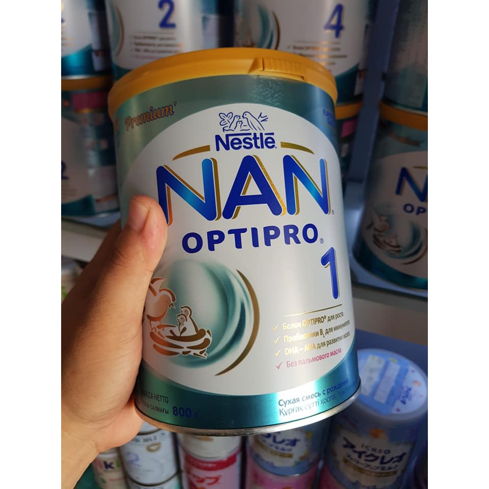 sữa Nan nội địa Nga lon 800g cho trẻ từ 0 đến 6 tháng tuổi.