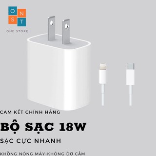 Bộ sạc iphone 18w chân dẹt chính hãng - sạc nhanh cho các dòng iphone 7g -12 pro max