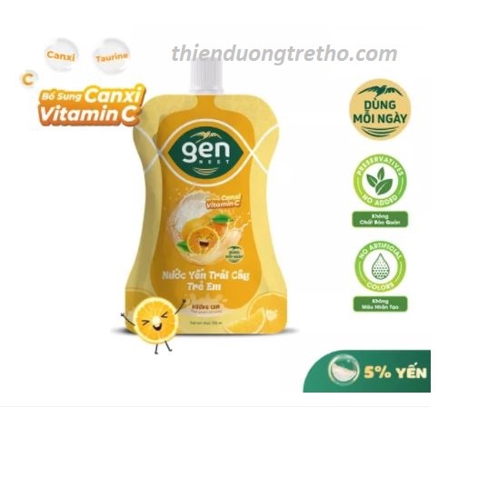 Nước yến trái cây trẻ em Gennest Tăng đề kháng tự nhiên (túi 105ml)
