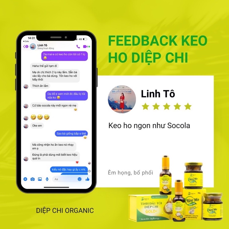 Combo tinh dầu tỏi và keo ho Diệp Chi hết ho, sổ mũi, viêm họng, tăng đề kháng cho bé + quà