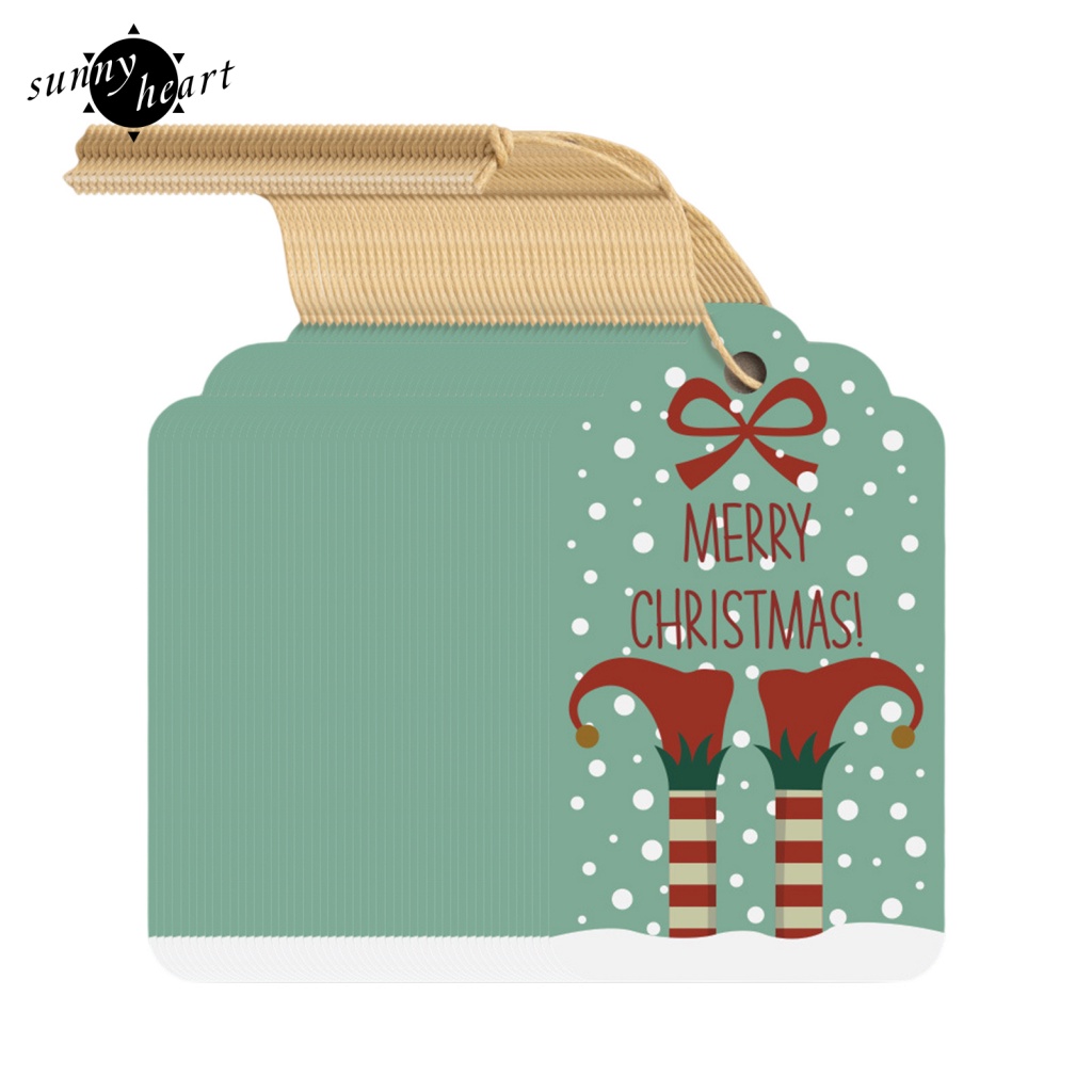 Set 50 Nhãn Treo Bằng Giấy In Họa Tiết Hoa Tuyết Trang Trí Cây Thông Noel