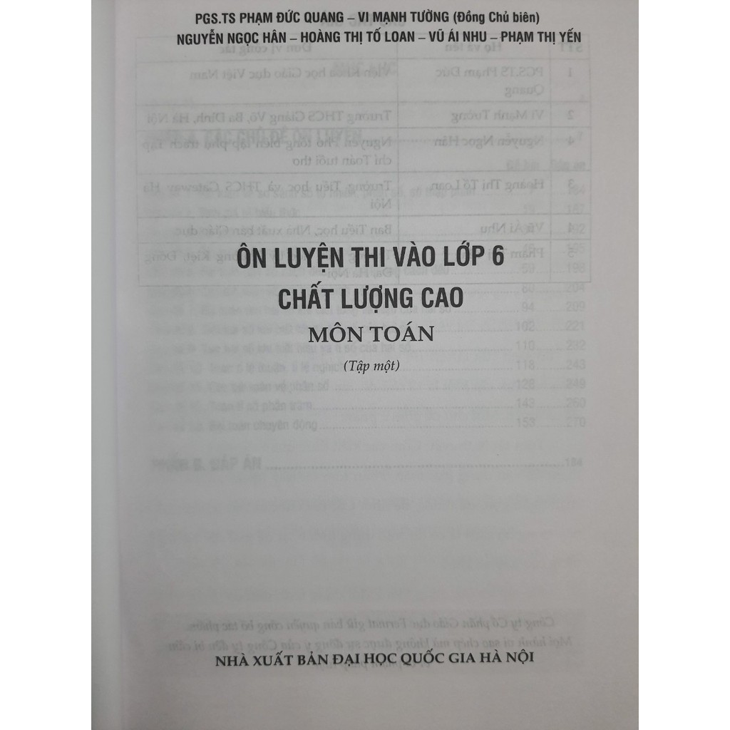 Sách - Ôn luyện thi vào lớp 6 Chất Lượng Cao Môn Toán (Tập 1)