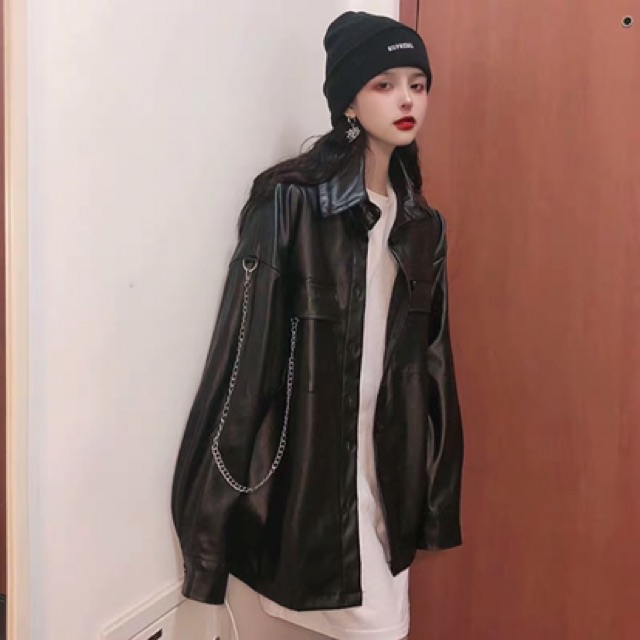 ORDER áo khoác da cực ngầu kèm dây xích ulzzang hàn quốc | BigBuy360 - bigbuy360.vn
