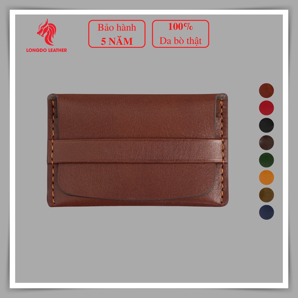 Ví đựng thẻ thông minh da bò thật - Bảo hành 5 năm - Hàng chính hãng thương hiệu Longdo Leather - C01