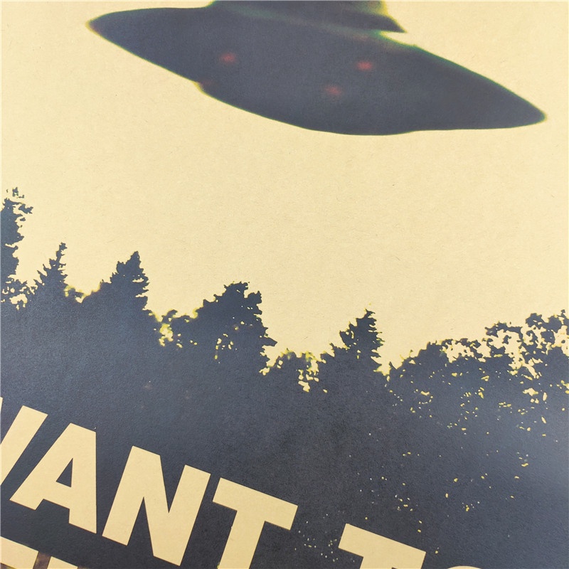 Miếng Dán Tường Trang Trí In Chữ the x-Pfiles i want to believe Phong Cách Cổ Điển