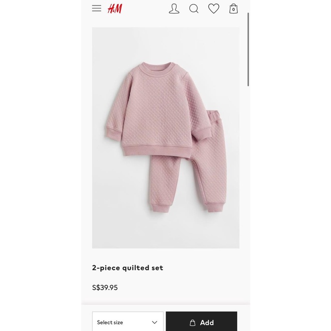 B424 - Bộ nỉ trần bông Hm cho bé