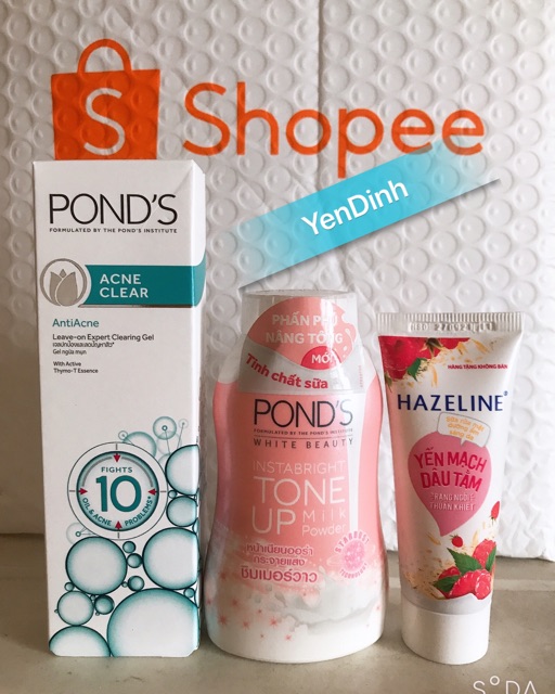 Combo SRM Ngừa Mụn 40g &amp; Phấn Phủ Nâng Tông Pond’s 40g Hàng mẫu dùng thử Chính Hãng.