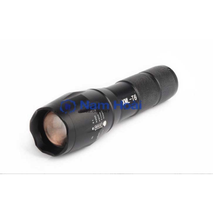 Đèn pin siêu sáng XML-T6 Hợp kim nhôm chống nước, có zoom xa gần