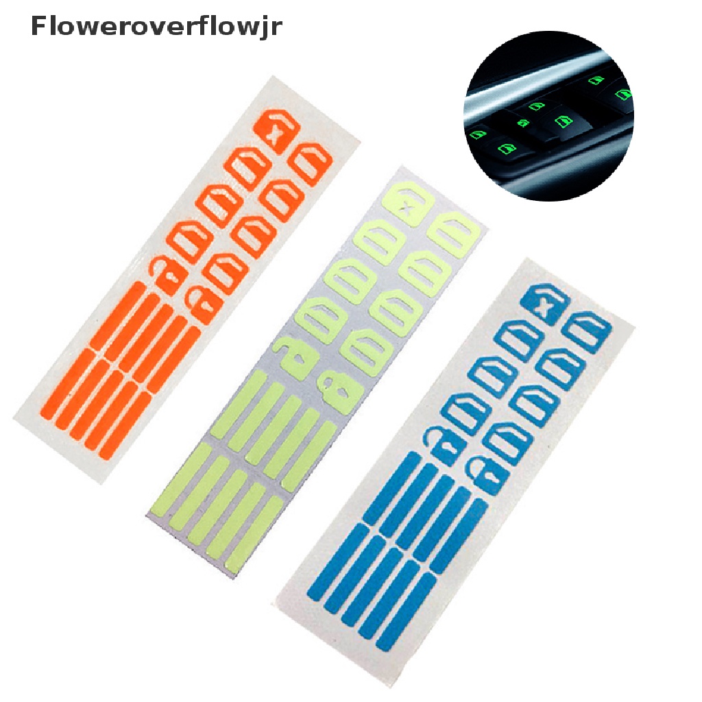 FOJR Car Window Button Luminous Sticker Lifter Switch Night Fluorescent Decals Sticke .